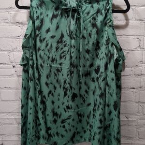 Women's Large Tie Neck Open Shoulder Blouse Shirt